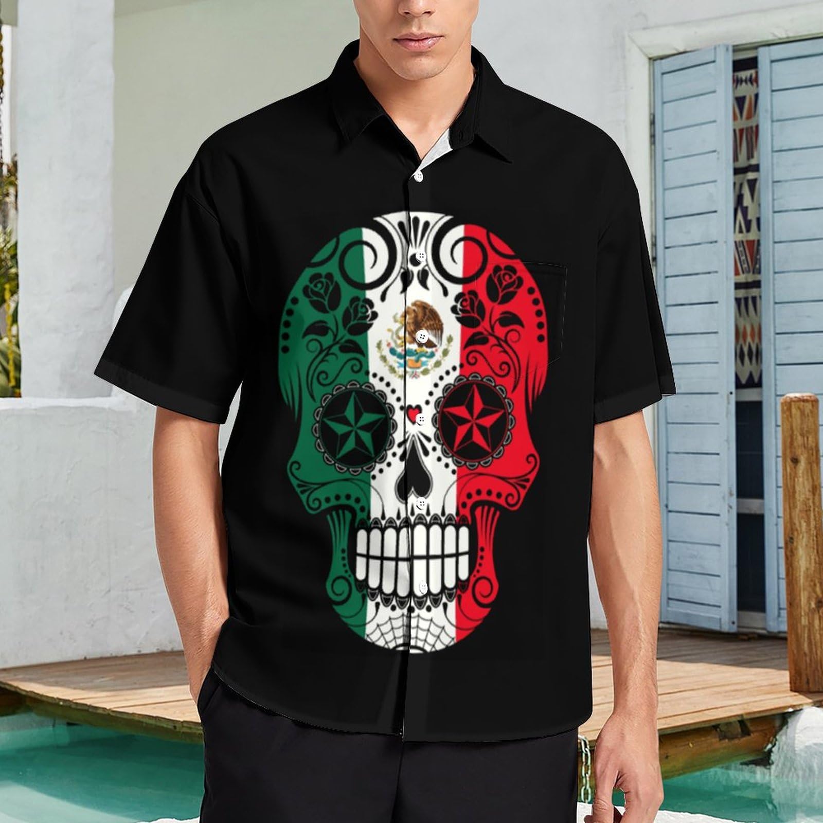Amazon.co.jp: メキシカンスカル メキシコ シャツ メンズ 半袖